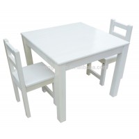 White kids table chair set