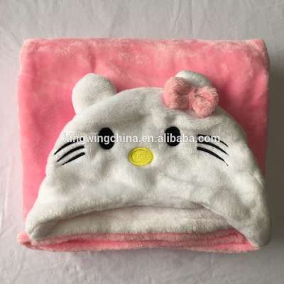 Baby Receiving Blankets Coral Fleece Blanket Swaddling Wrap Swaddle Hooded Robe Dressing Gown Girl