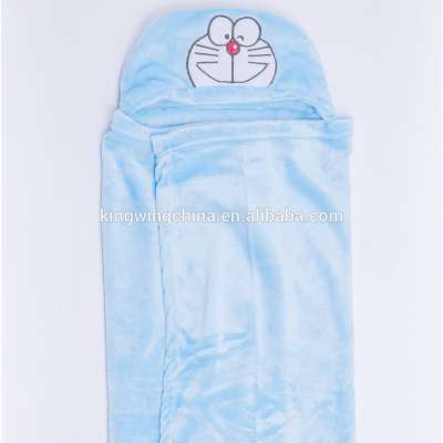 Amazon hot sale baby doraemon Embroidered coral fleece blanket