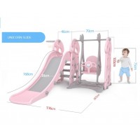 outdoor playground 3 in 1  plastic kids long safe  swing and slide set